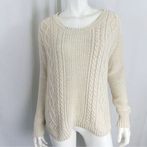 UO Cable knit sweater with patchwork